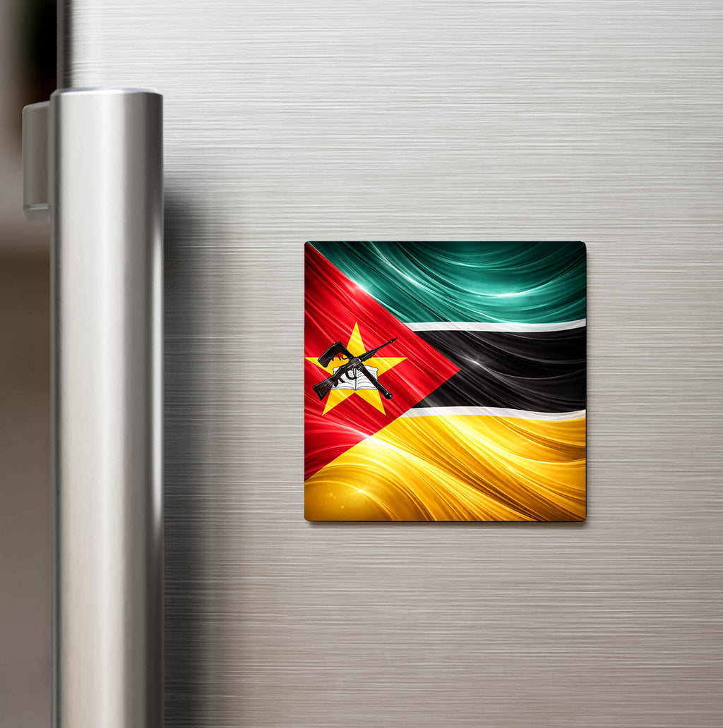 Mozambik – Mozambique – Abstract Ülke Bayraklı Buzdolap Magneti