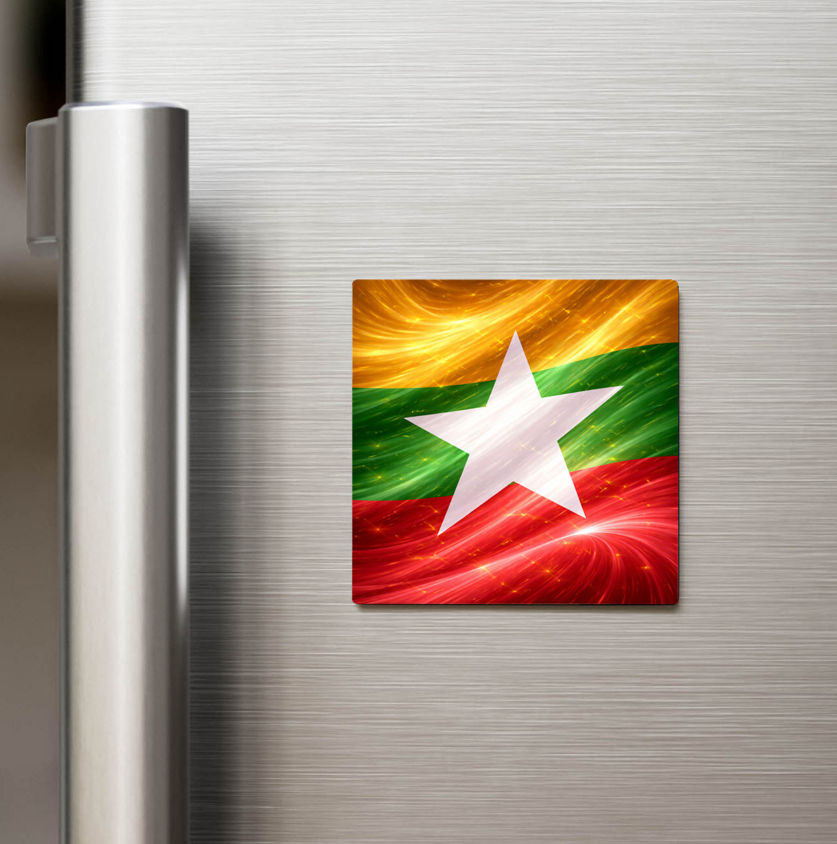 Myanmar – Myanmar – Abstract Ülke Bayraklı Buzdolap Magneti
