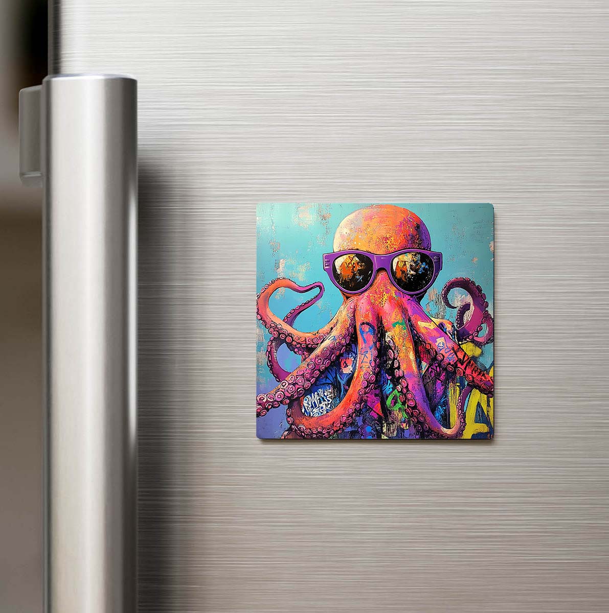 Octopus - Ahtapot - Güneş Gözlüklü Style - Buzdolap Magneti