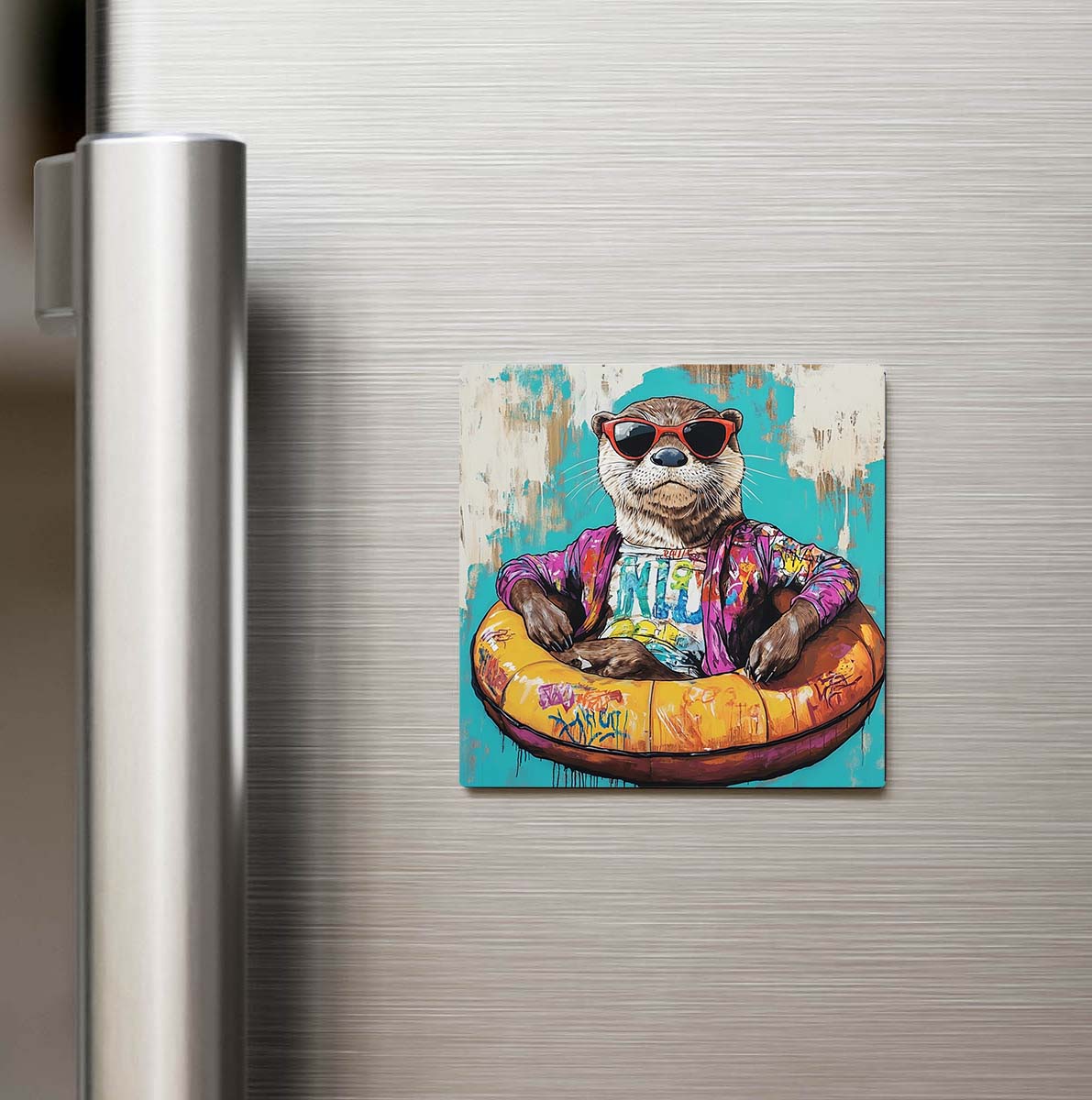Otter - Su Samuru - Güneş Gözlüklü Style - Buzdolap Magneti