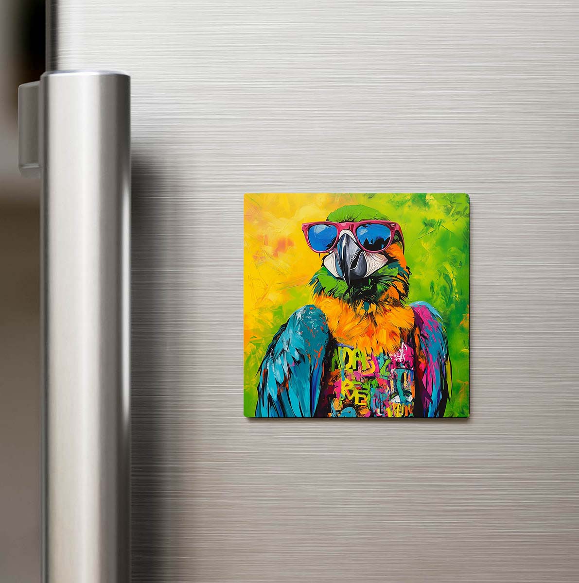 Parrot - Papağan - Güneş Gözlüklü Style - Buzdolap Magneti