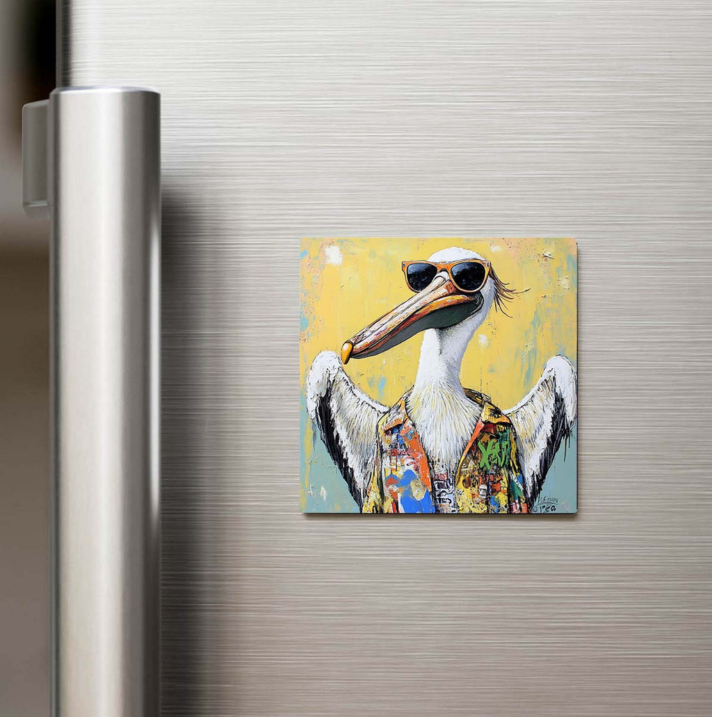 Pelican - Pelikan - Güneş Gözlüklü Style - Buzdolap Magneti