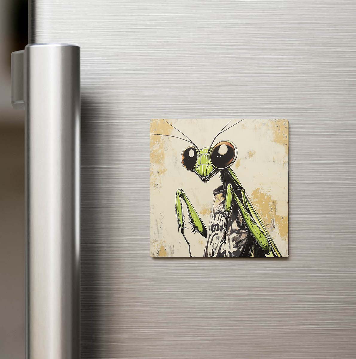 Praying Mantis Larva - Peygamber Devesi Larvası - Güneş Gözlüklü Style - Buzdolap Magneti