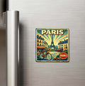 Vintage Paris Şehri Temalı Buzdolap Magneti
