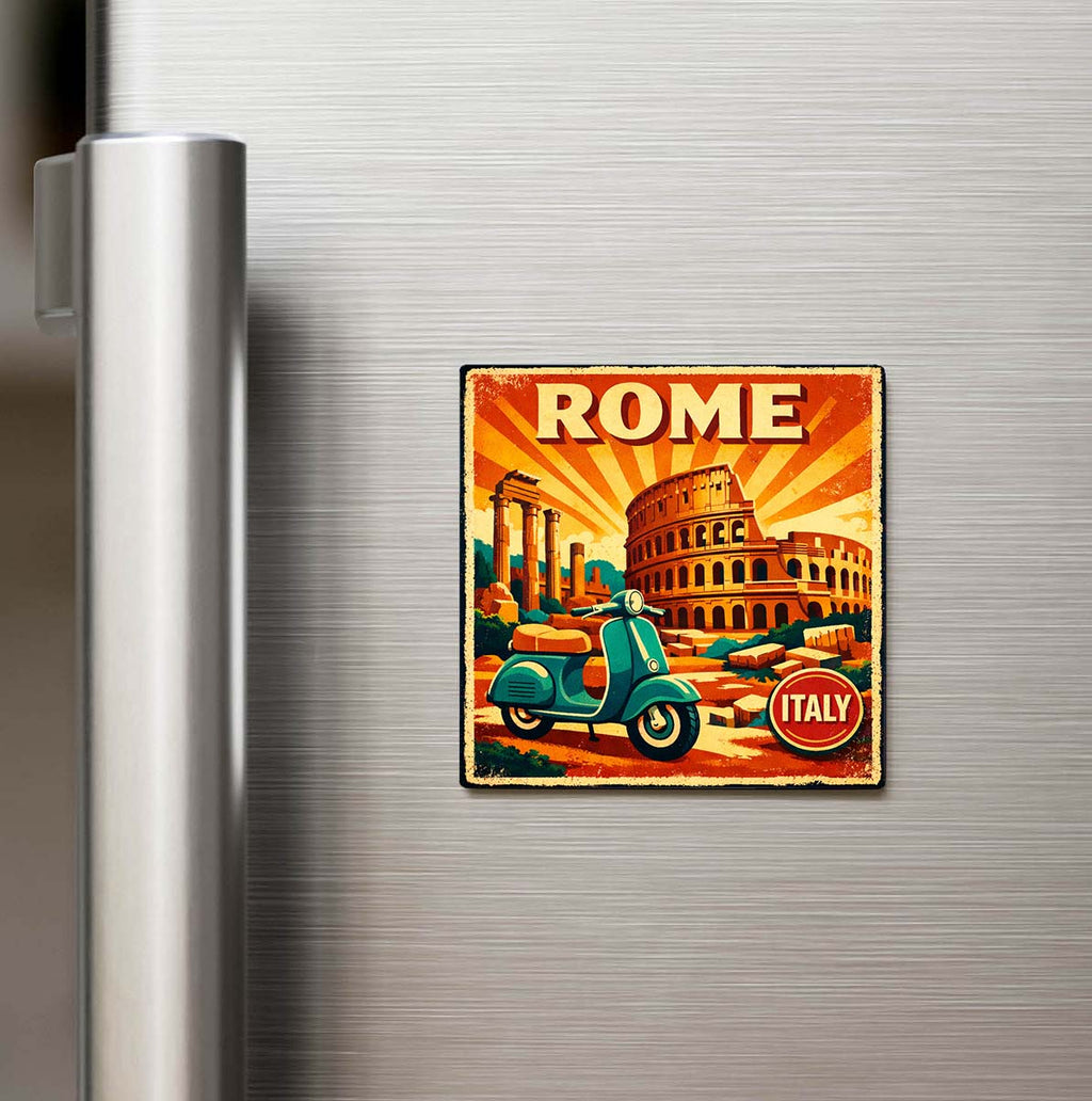 Vintage Roma Şehri Temalı Buzdolap Magneti