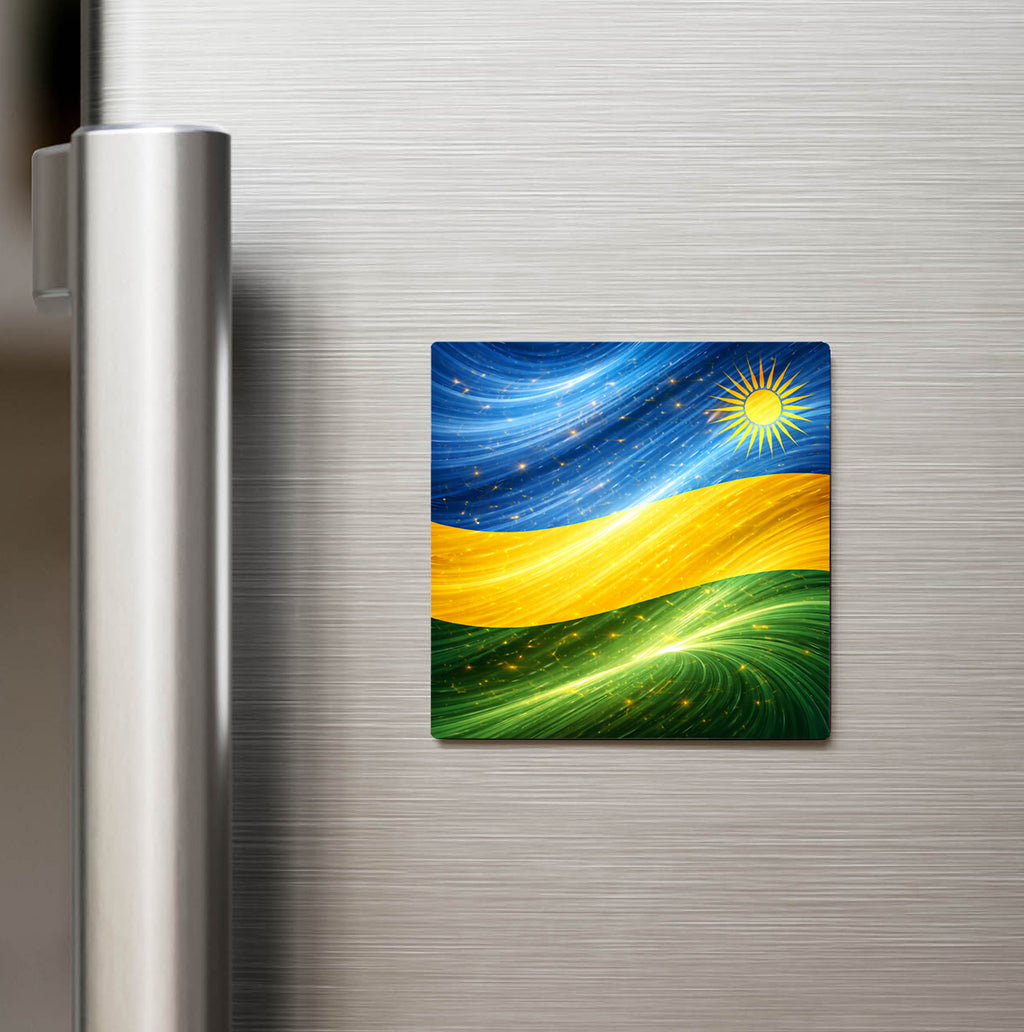 Ruanda – Rwanda – Abstract Ülke Bayraklı Buzdolap Magneti