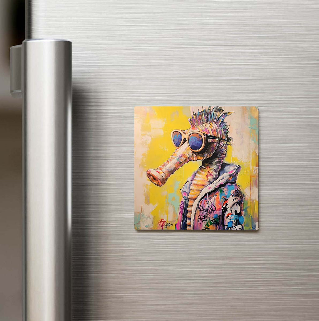 Sea Horse - Denizatı - Güneş Gözlüklü Style - Buzdolap Magneti