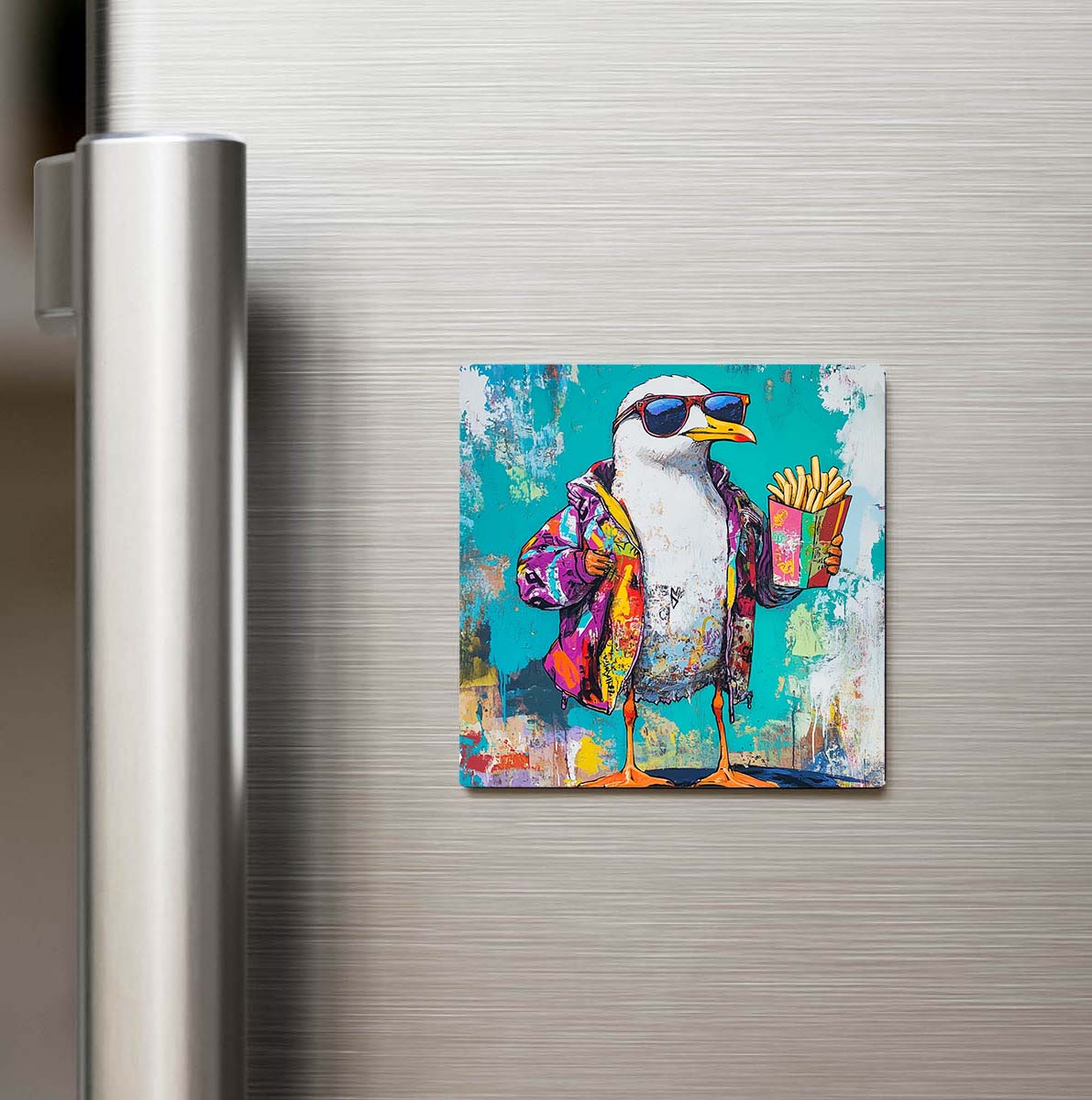 Seagull - Martı - Güneş Gözlüklü Style - Buzdolap Magneti