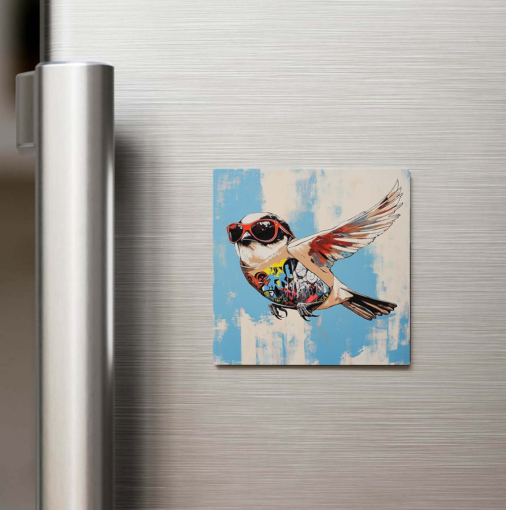 Sparrow - Serçe - Güneş Gözlüklü Style - Buzdolap Magneti