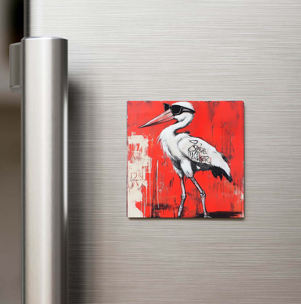 Stork - Leylek - Güneş Gözlüklü Style - Buzdolap Magneti