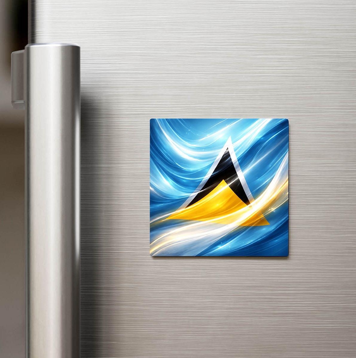 Saint Lucia – Saint Lucia – Abstract Ülke Bayraklı Buzdolap Magneti