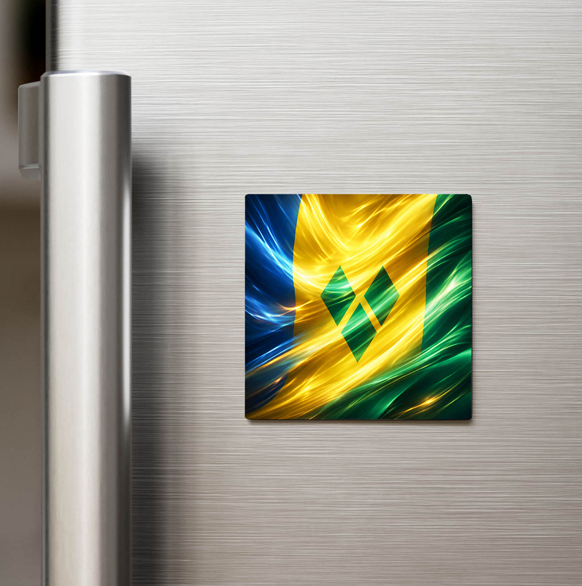Saint Vincent ve Grenadinler – Abstract Ülke Bayraklı Buzdolap Magneti