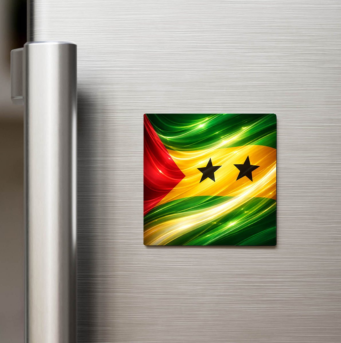 São Tomé ve Príncipe – Abstract Ülke Bayraklı Buzdolap Magneti