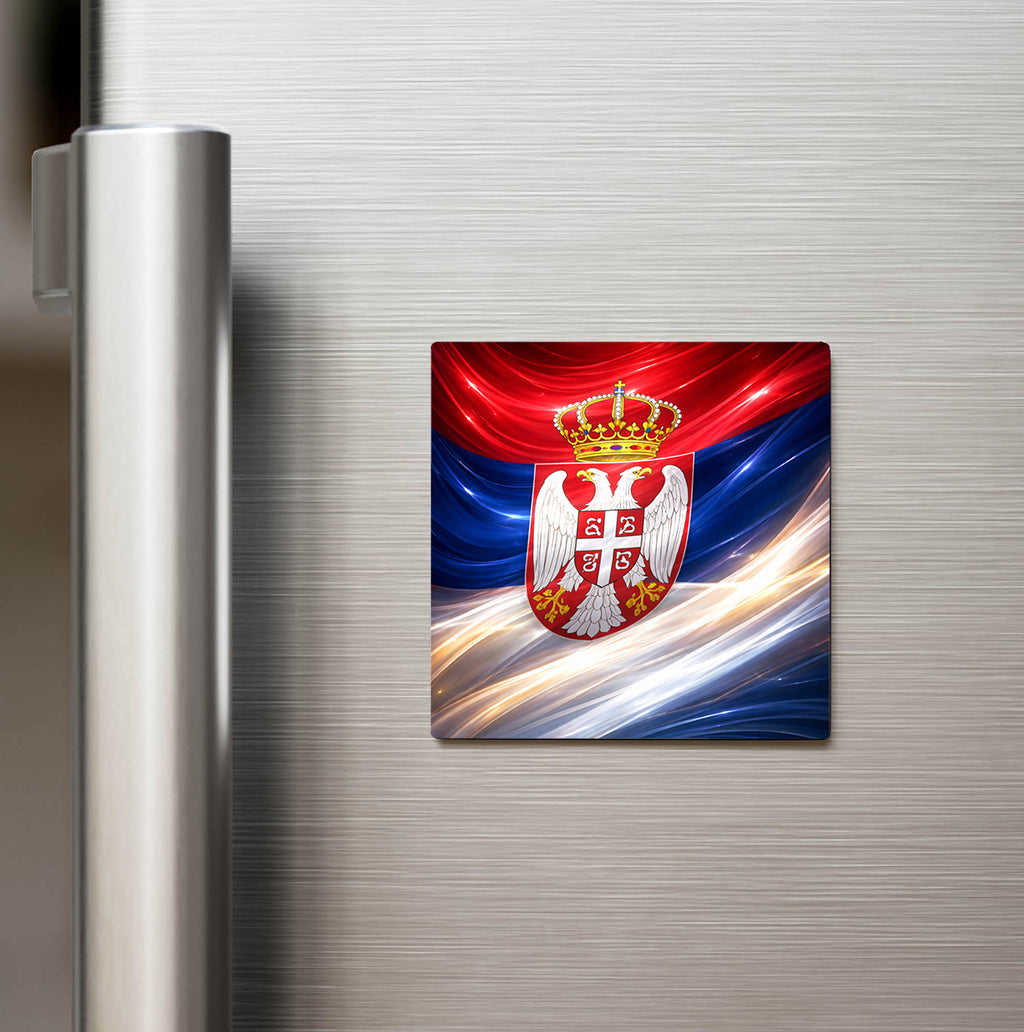 Sırbistan – Serbia – Abstract Ülke Bayraklı Buzdolap Magneti