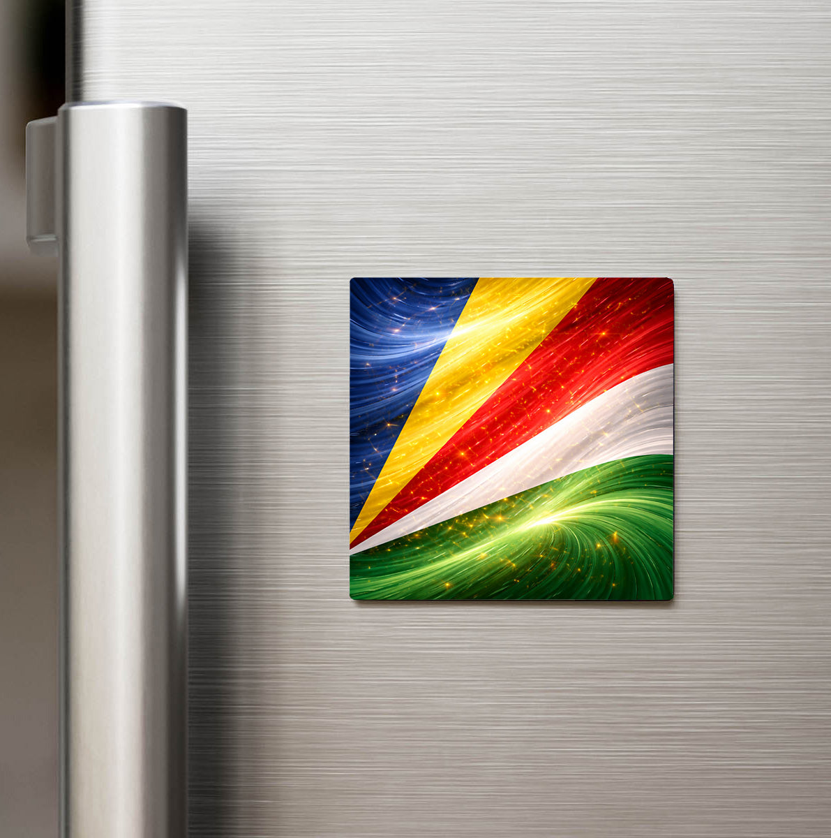 Seyşeller – Seychelles – Abstract Ülke Bayraklı Buzdolap Magneti