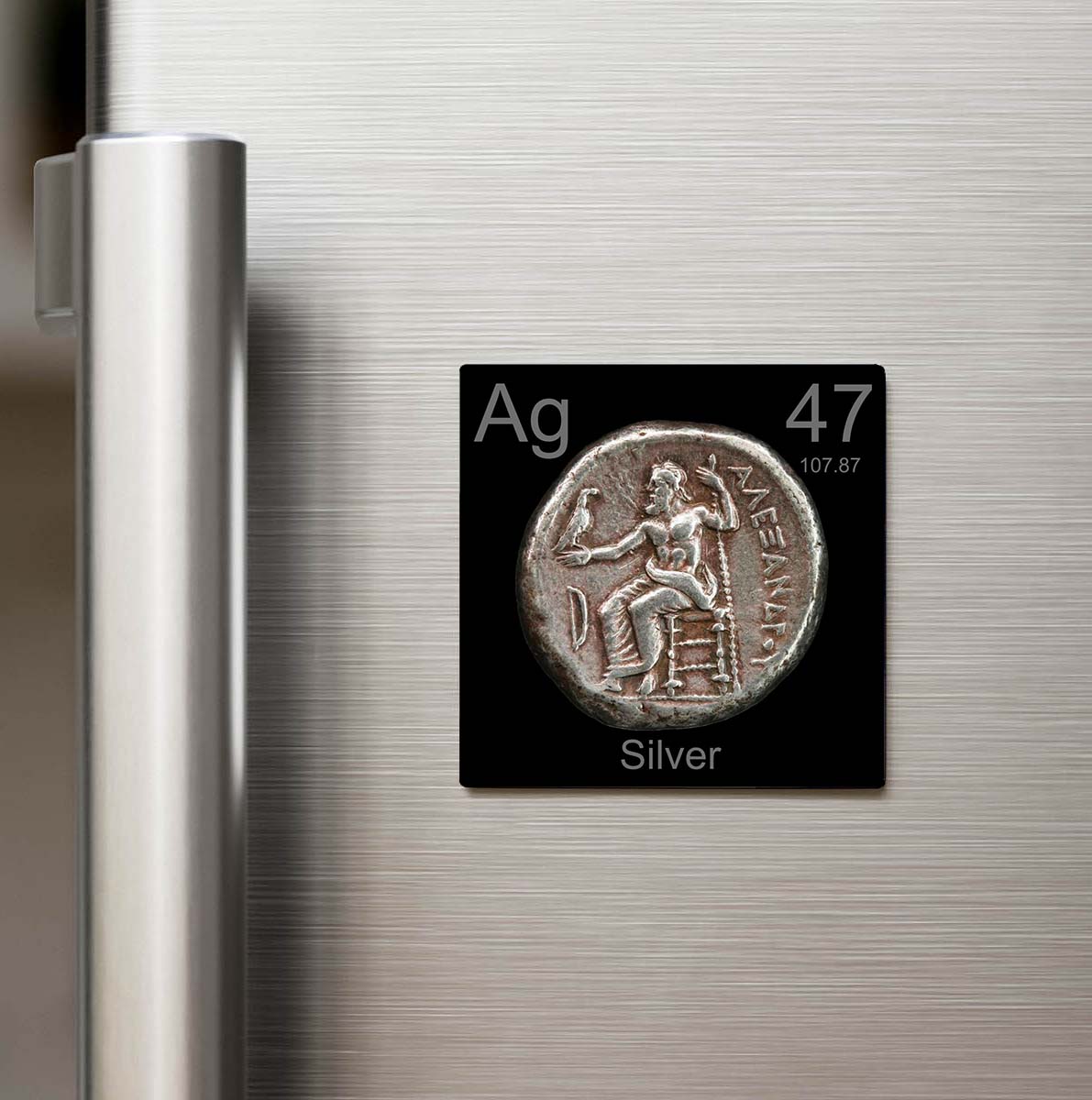 Silver (Gümüş) Elementi – Buzdolap Magneti