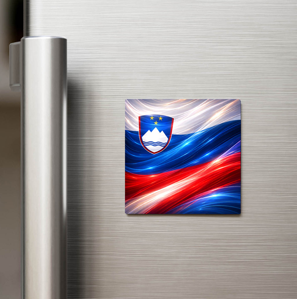 Slovenya – Slovenia – Abstract Ülke Bayraklı Buzdolap Magneti