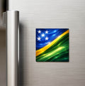 Solomon Adaları – Solomon Islands – Abstract Ülke Bayraklı Buzdolap Magneti