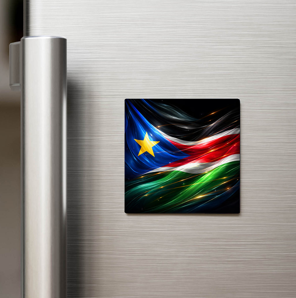Güney Sudan – South Sudan – Abstract Ülke Bayraklı Buzdolap Magneti