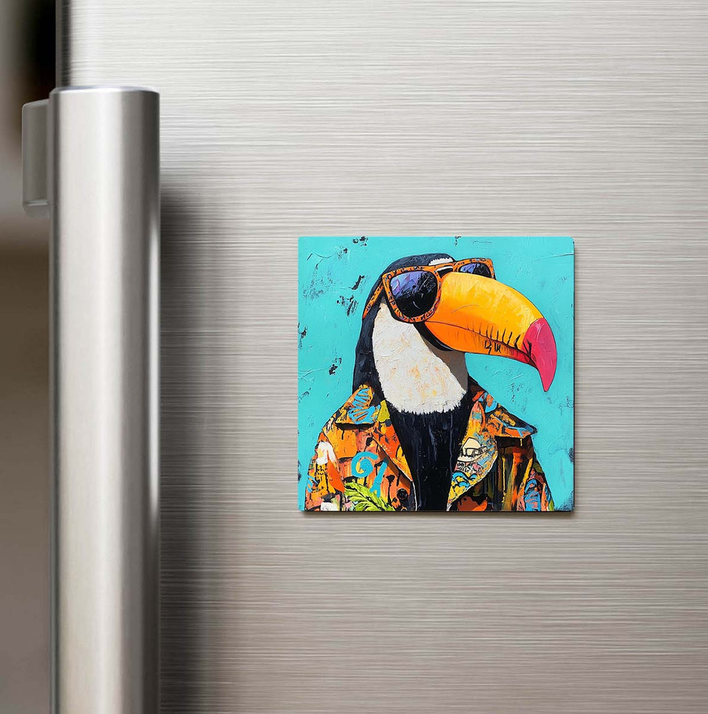 Toucan - Tukan - Güneş Gözlüklü Style - Buzdolap Magneti