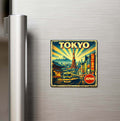 Vintage Tokyo Şehri Temalı Buzdolap Magneti