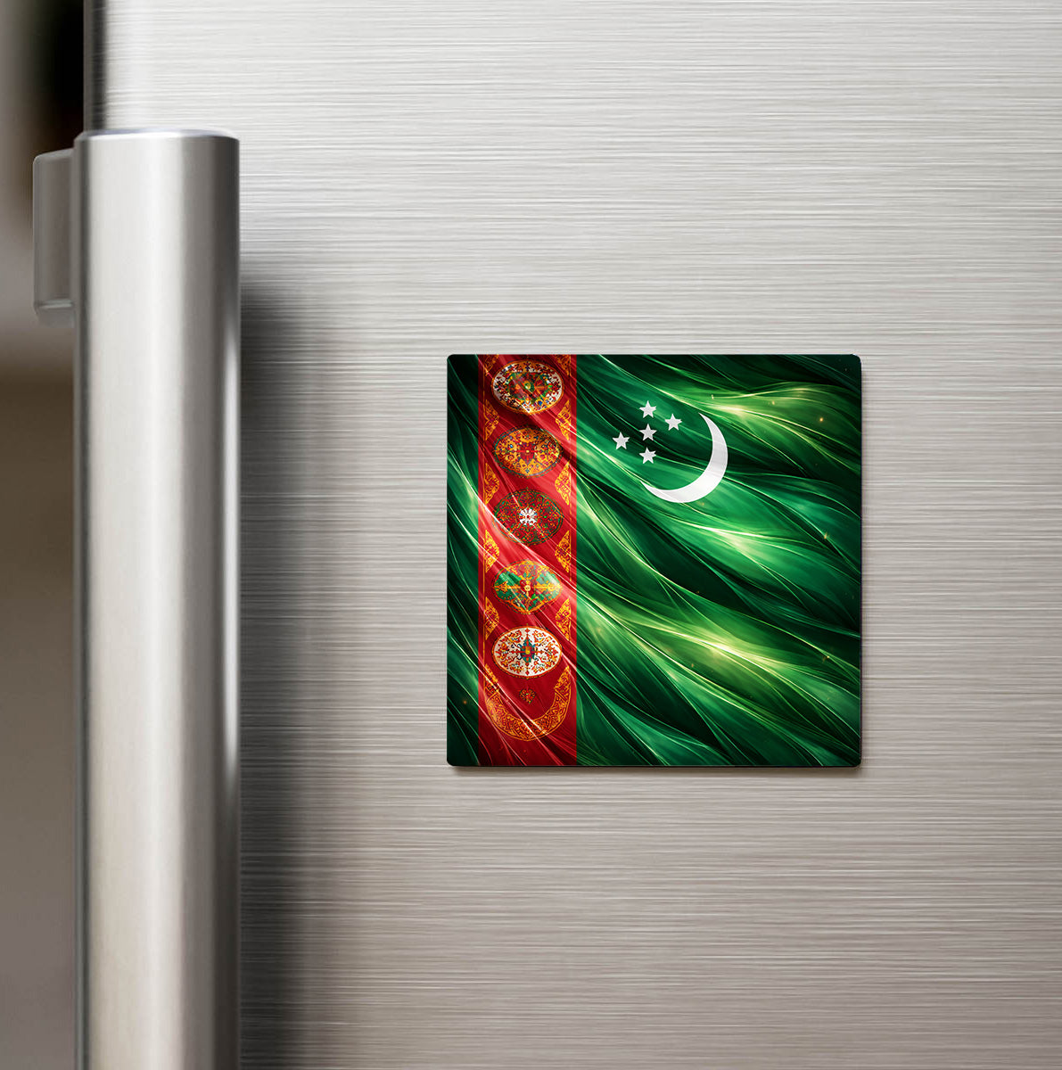Türkmenistan – Turkmenistan – Abstract Ülke Bayraklı Buzdolap Magneti