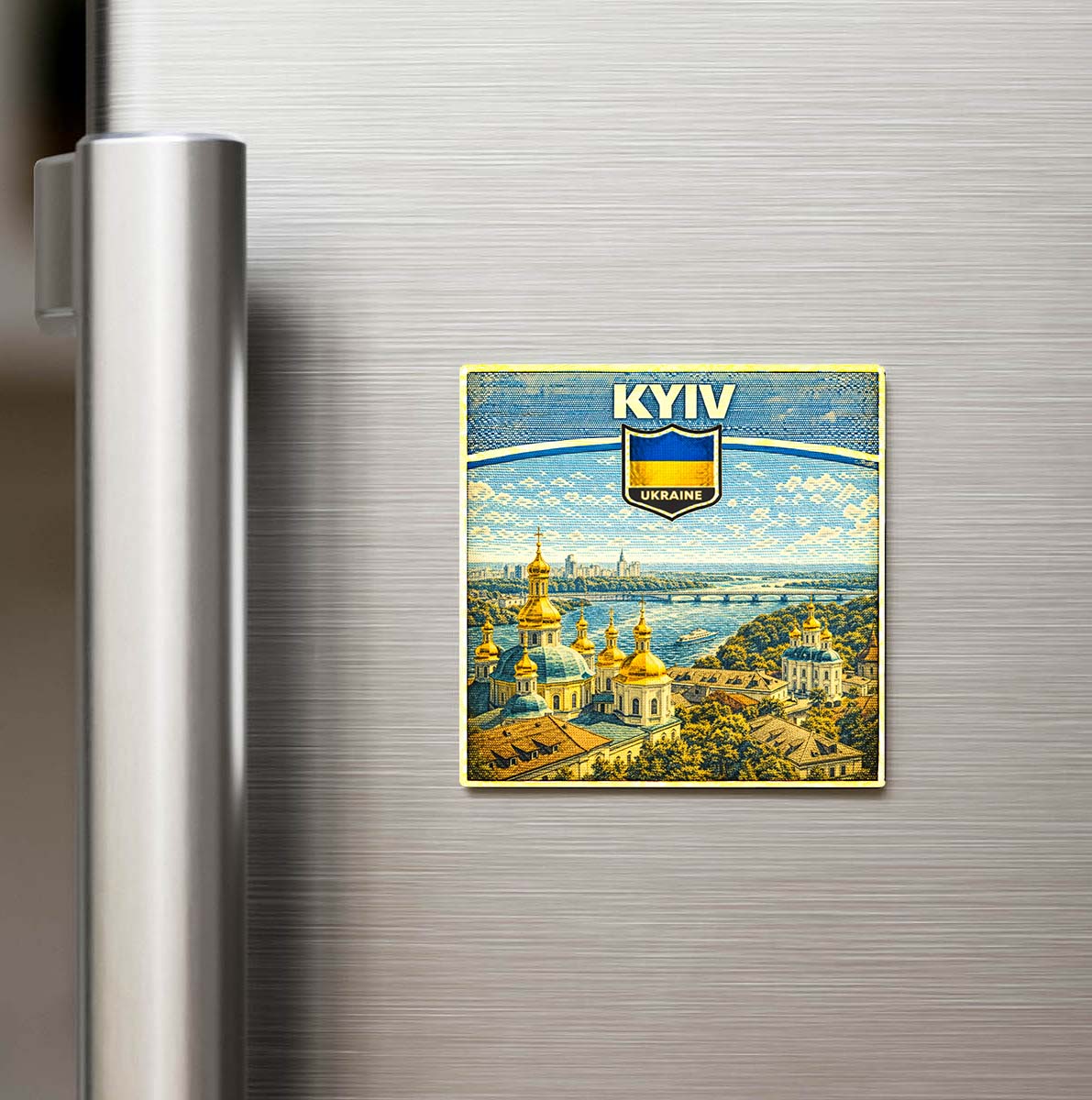 Retro Ukrayna Kiev Şehri Temalı Vintage Buzdolap Magneti