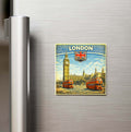 Retro Birleşik Krallık Londra Şehri Temalı Vintage Buzdolap Magneti