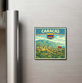 Retro Venezuela Caracas Şehri Temalı Vintage Buzdolap Magneti