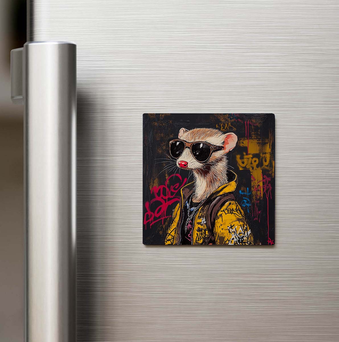 Weasel - Gelincik - Güneş Gözlüklü Style - Buzdolap Magneti