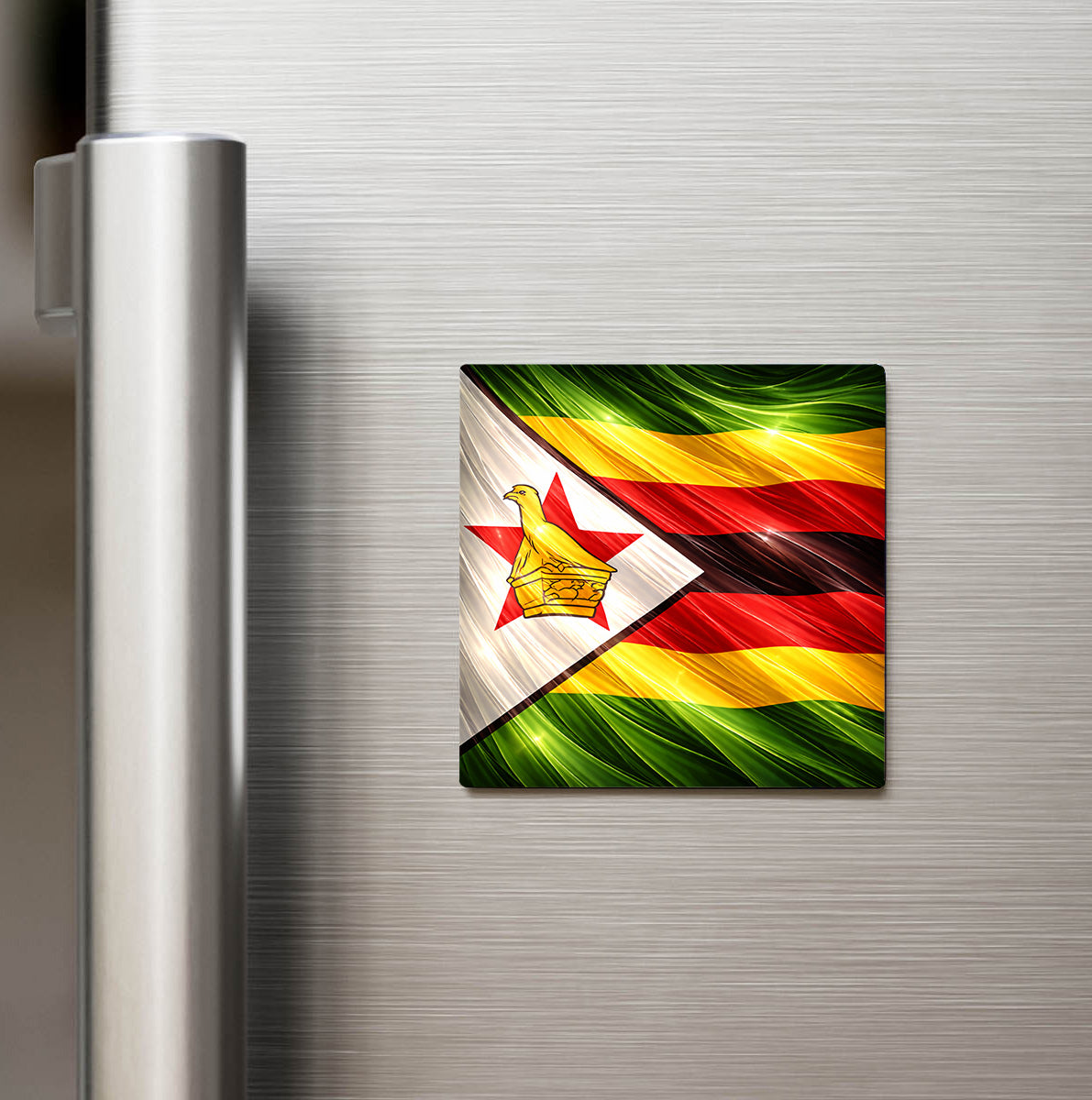 Zimbabve – Zimbabwe – Abstract Ülke Bayraklı Buzdolap Magneti