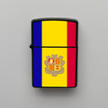 Andorra Bayrağı - Benzinli Siyah Çakmak - Hediyelik