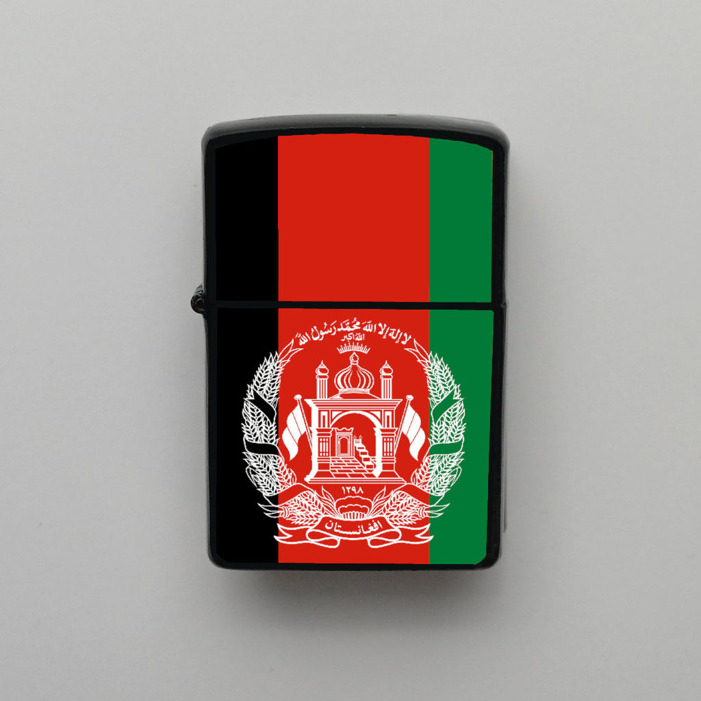 Afganistan Afghanistan Bayrağı - Benzinli Siyah Çakmak - Hediyelik