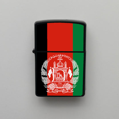 Afganistan Afghanistan Bayrağı - Benzinli Siyah Çakmak - Hediyelik