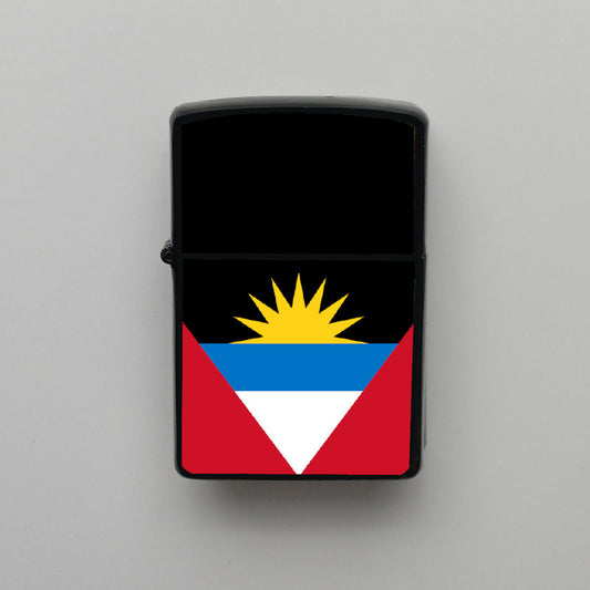 Antigua ve Barbuda Bayrağı - Benzinli Siyah Çakmak - Hediyelik