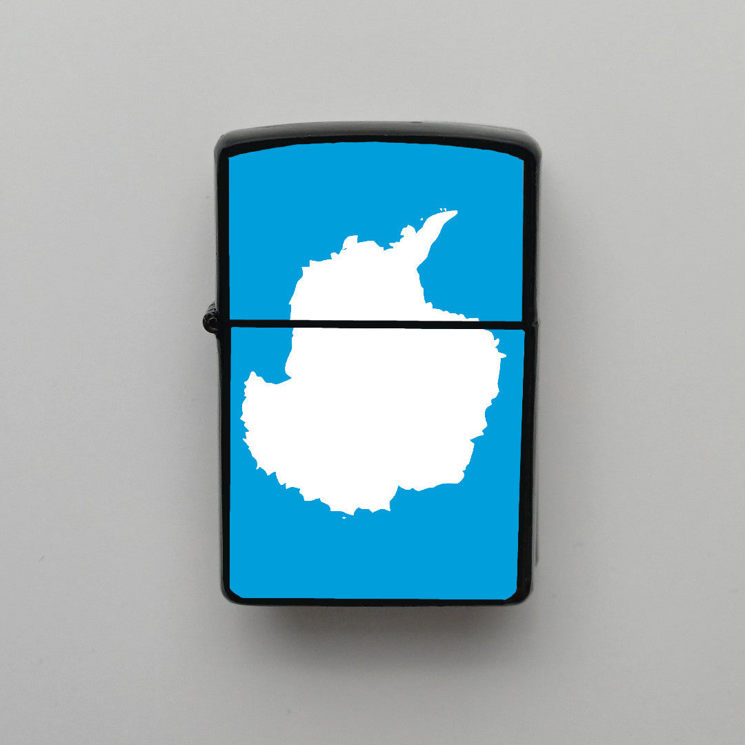 Antarktika Bayrağı - Benzinli Siyah Çakmak - Hediyelik