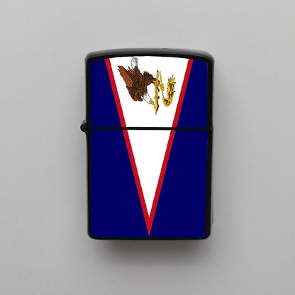 Amerikan Samoası Bayrağı - Benzinli Siyah Çakmak - Hediyelik