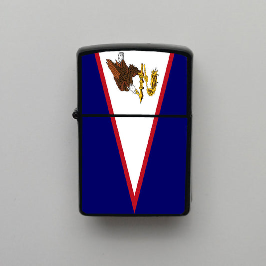 Amerikan Samoası Bayrağı - Benzinli Siyah Çakmak - Hediyelik