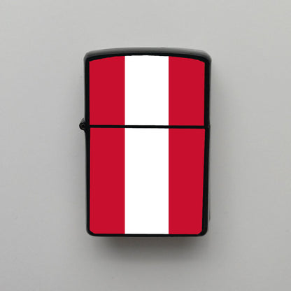 Avusturya Austria Bayrağı - Benzinli Siyah Çakmak - Hediyelik