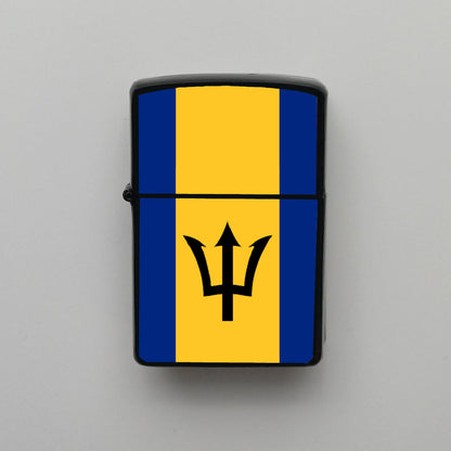 Barbados Bayrağı - Benzinli Siyah Çakmak - Hediyelik