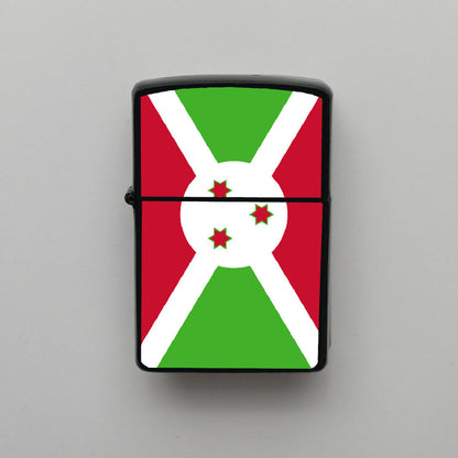 Burundi Bayrağı - Benzinli Siyah Çakmak - Hediyelik