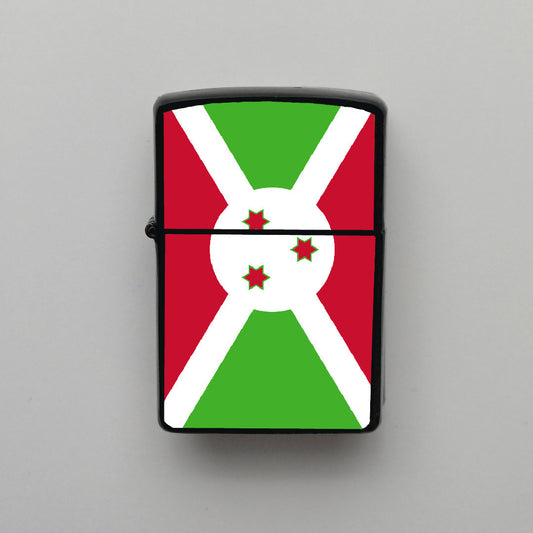 Burundi Bayrağı - Benzinli Siyah Çakmak - Hediyelik