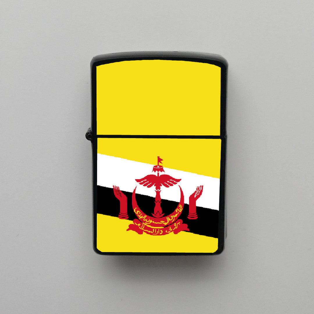 Brunei Bayrağı - Benzinli Siyah Çakmak - Hediyelik
