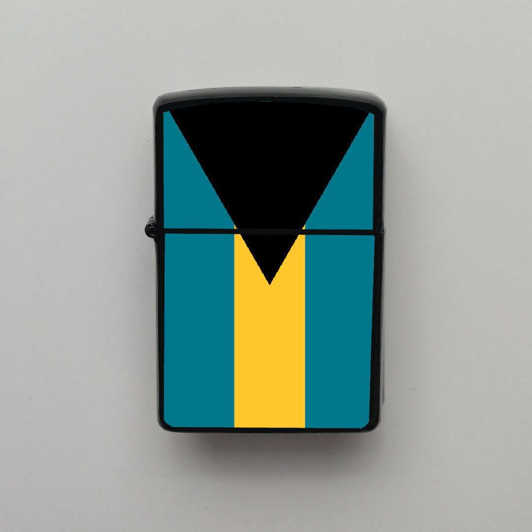 Bahamalar Bayrağı - Benzinli Siyah Çakmak - Hediyelik