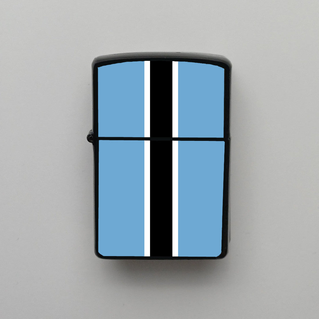 Botsvana Bayrağı - Benzinli Siyah Çakmak - Hediyelik