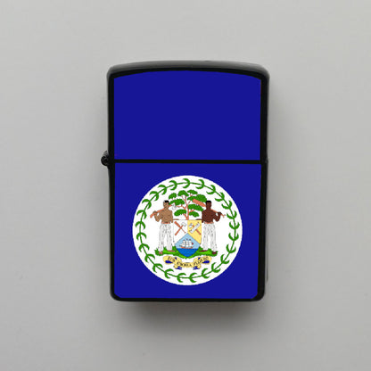Belize Bayrağı - Benzinli Siyah Çakmak - Hediyelik