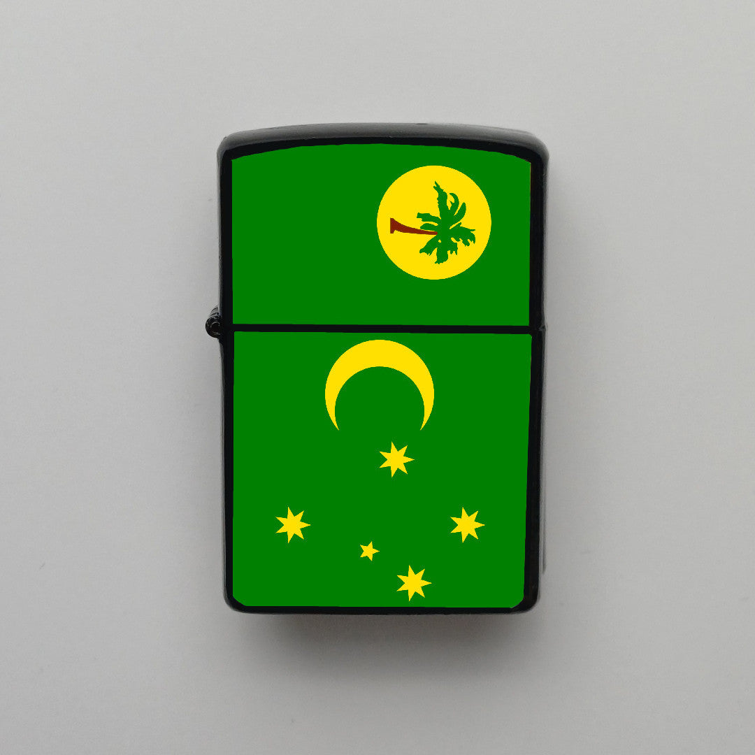 Cocos Adaları Bayrağı - Benzinli Siyah Çakmak - Hediyelik