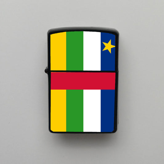 Orta Afrika Cumhuriyeti Bayrağı - Benzinli Siyah Çakmak - Hediyelik