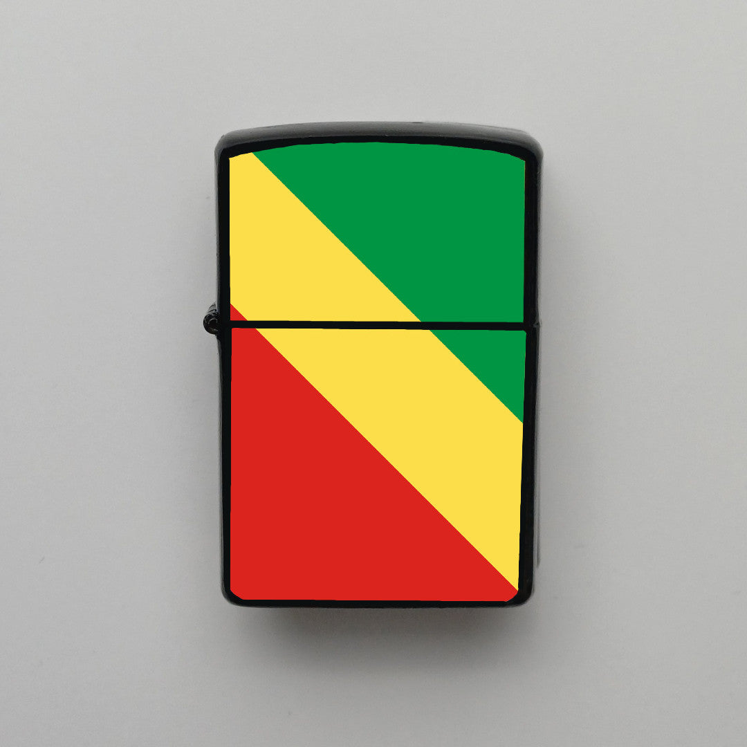 Kongo Bayrağı - Benzinli Siyah Çakmak - Hediyelik