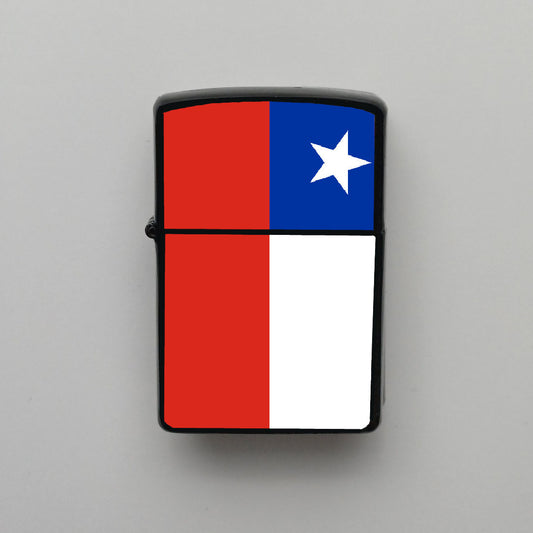 Şili Chile Bayrağı - Benzinli Siyah Çakmak - Hediyelik